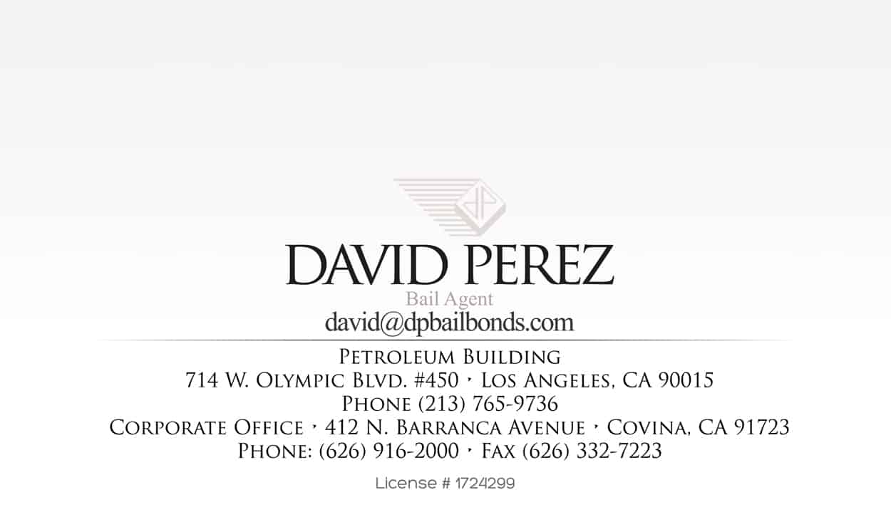 david perez bail bonds - business card design
