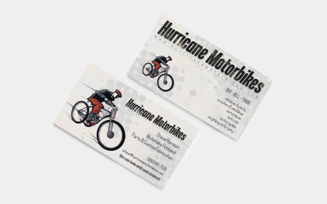hurricane motorbikes - business card design