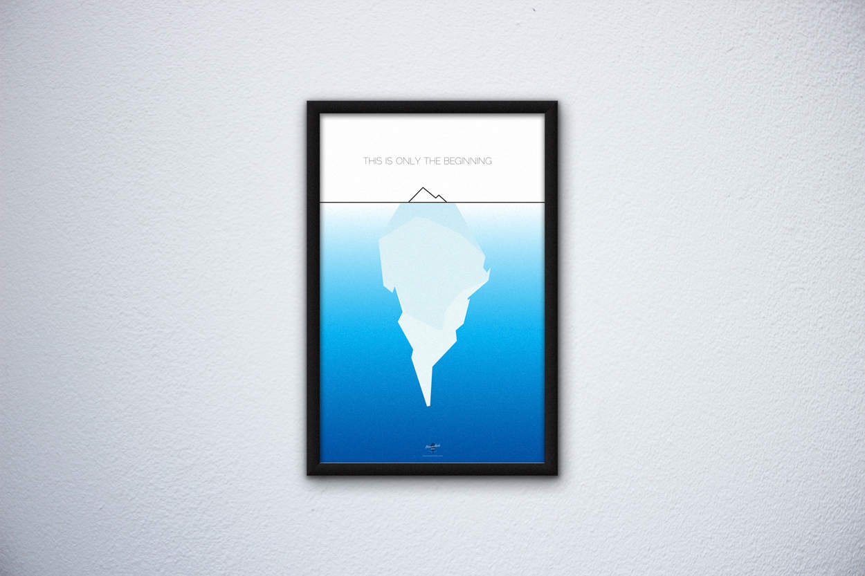 branched off - tip of the iceberg - poster design