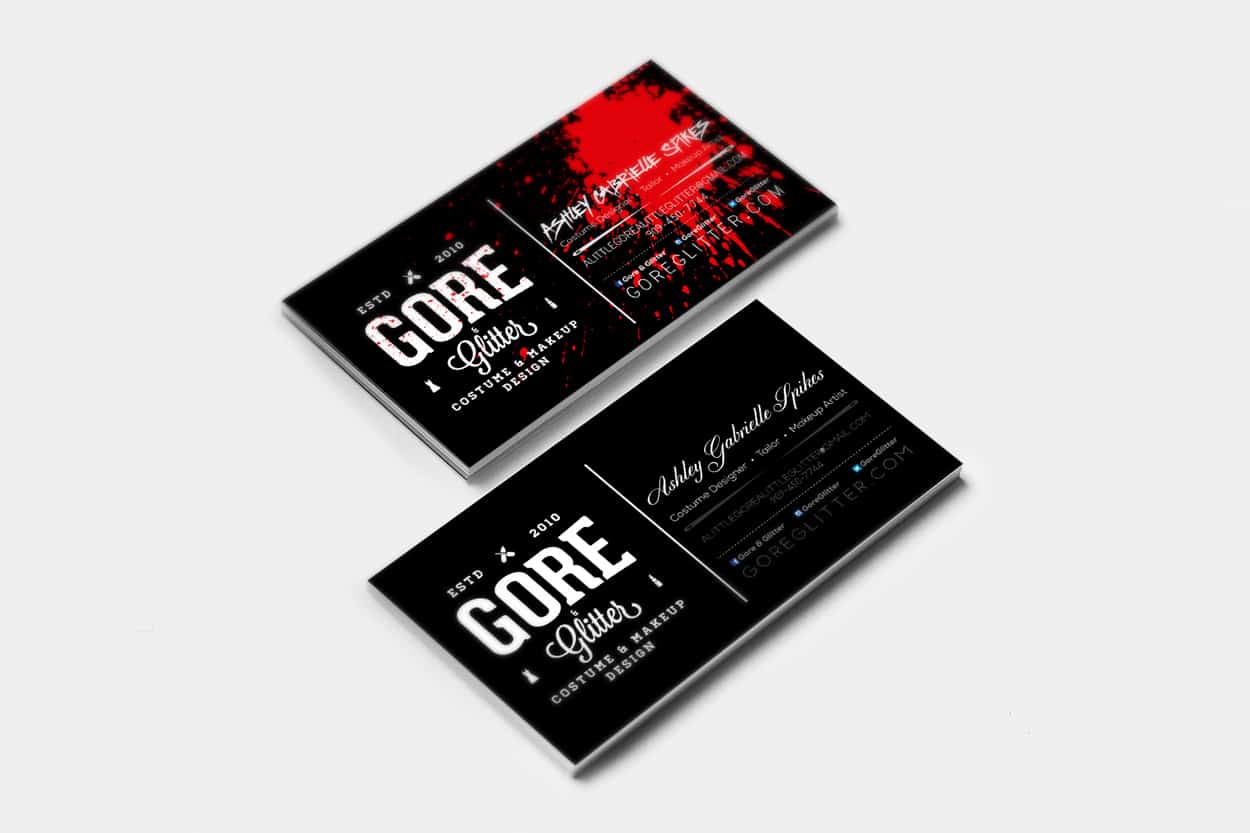 gore and glitter - business card design
