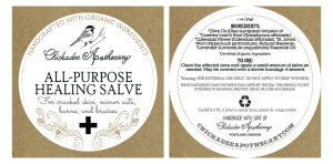 chickadee apothecary - label design - salve