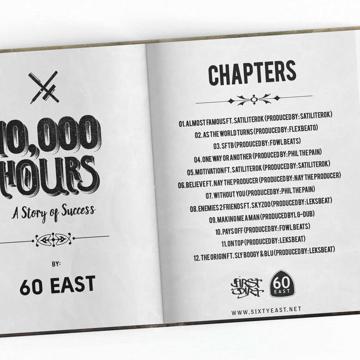 60 east - 10000 hours (a story of success) - album art design