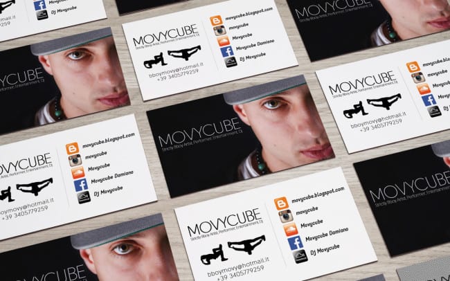 movycube - business card design