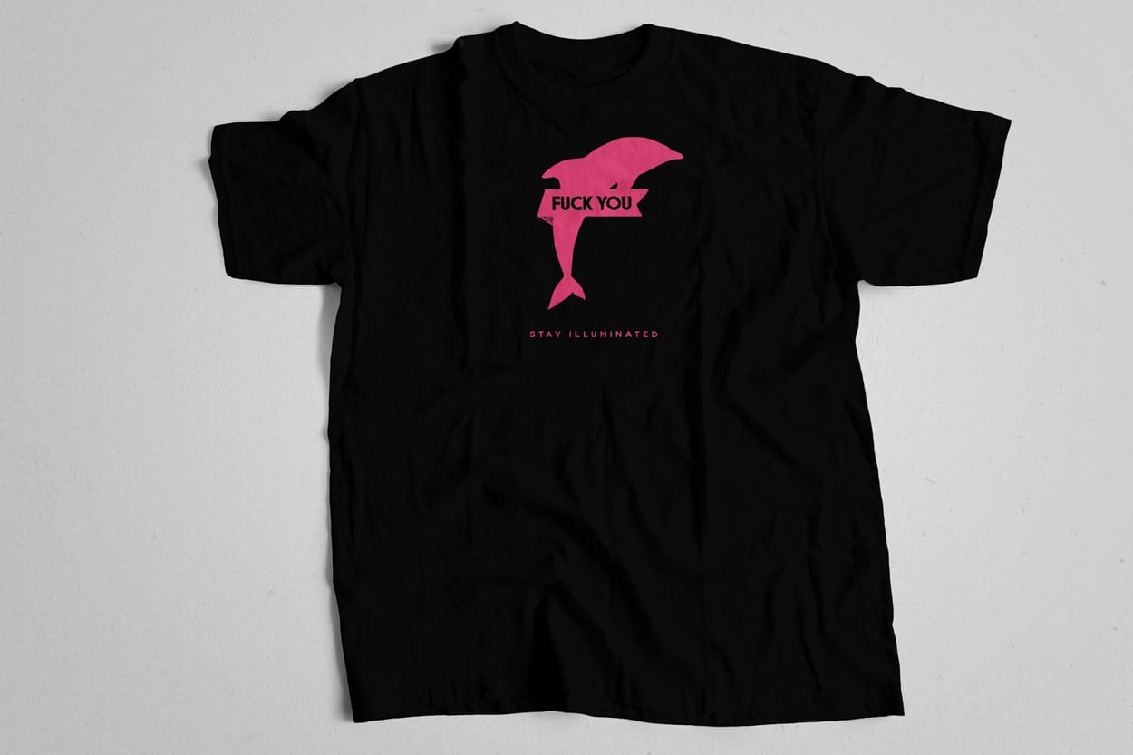 stay ill - fuck you animal series - tshirt design - dolphin