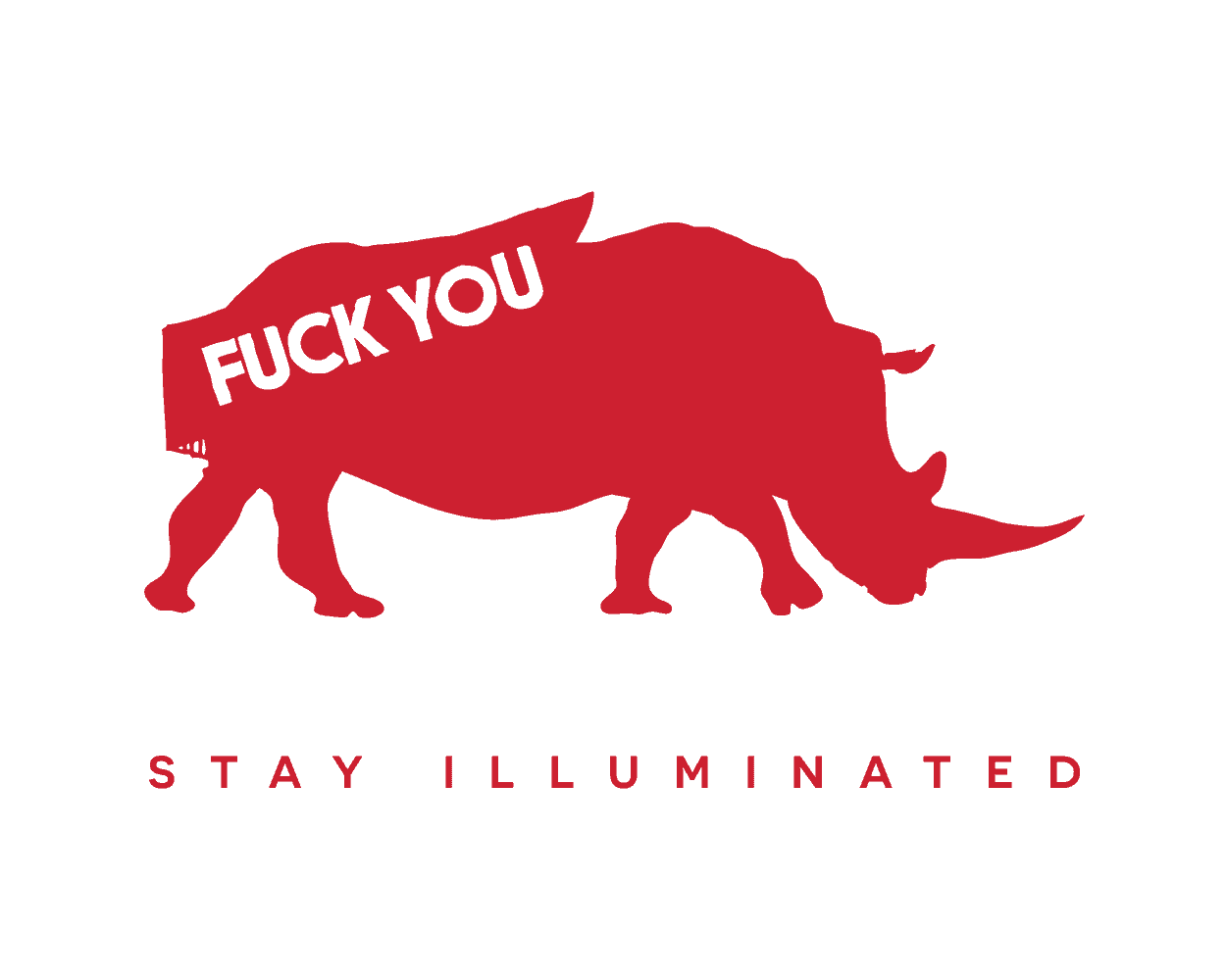 stay ill - fuck you animal series - tshirt design - rhino