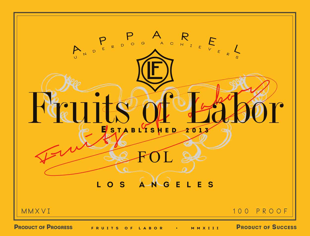 fruits of labor - champagne - t-shirt design
