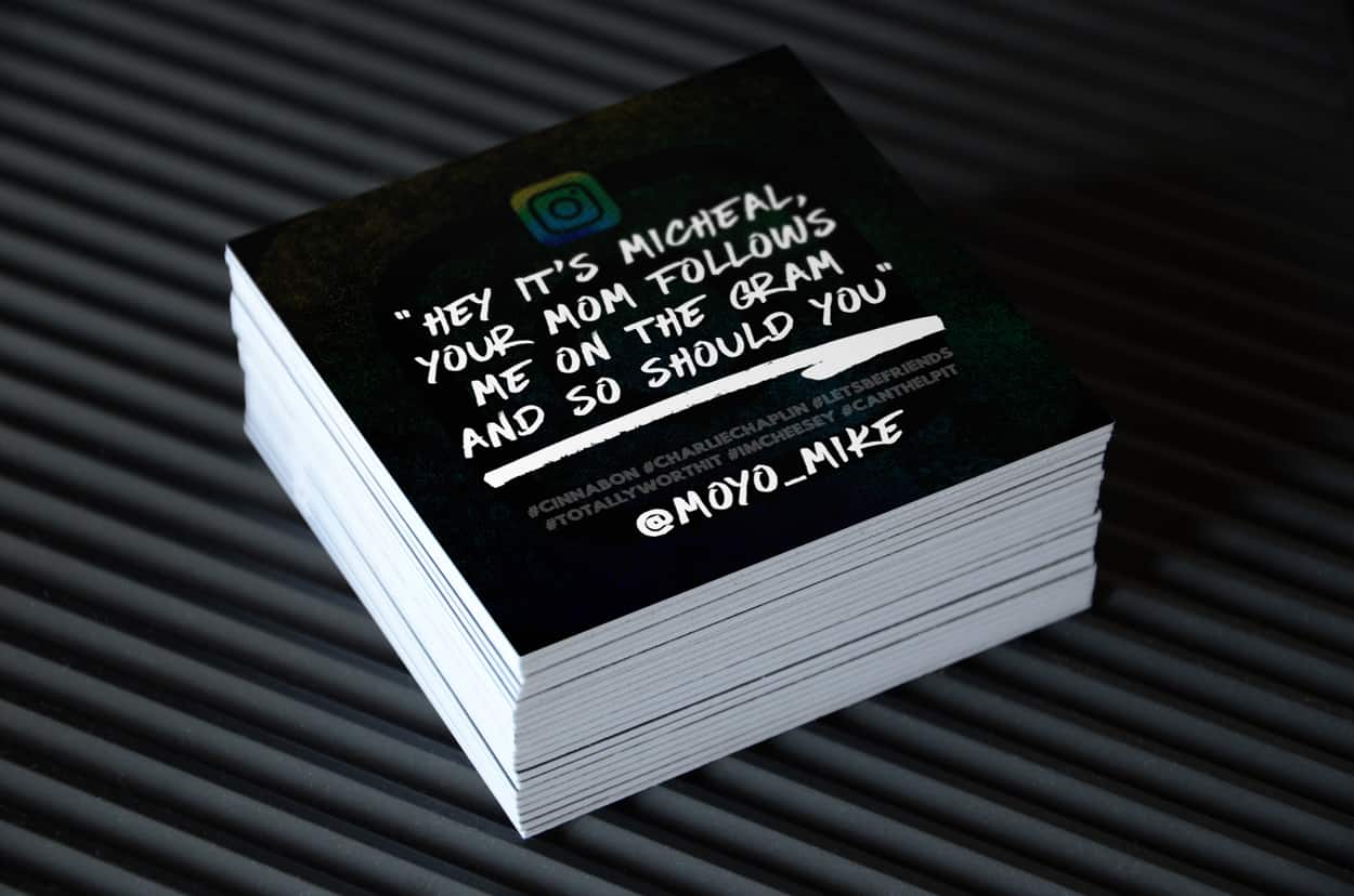 moyo mike - instagram - square business card design