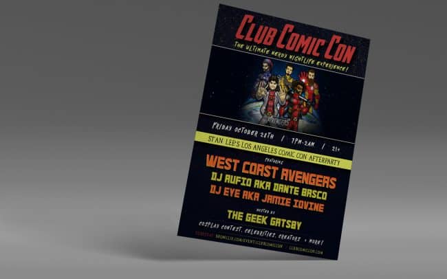 wca - club comic con - flyer design