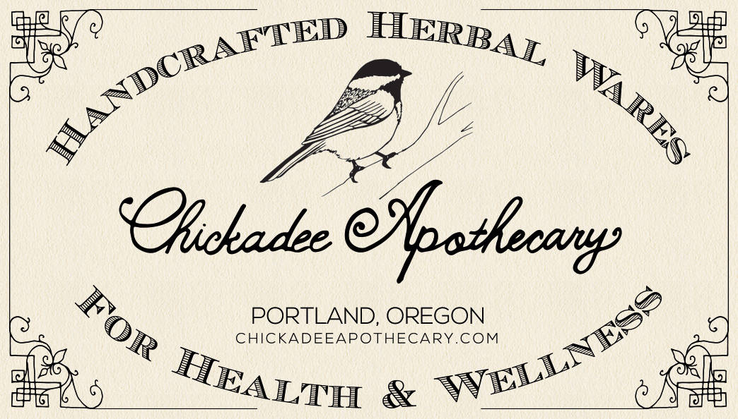 chickadee apothecary - business card design